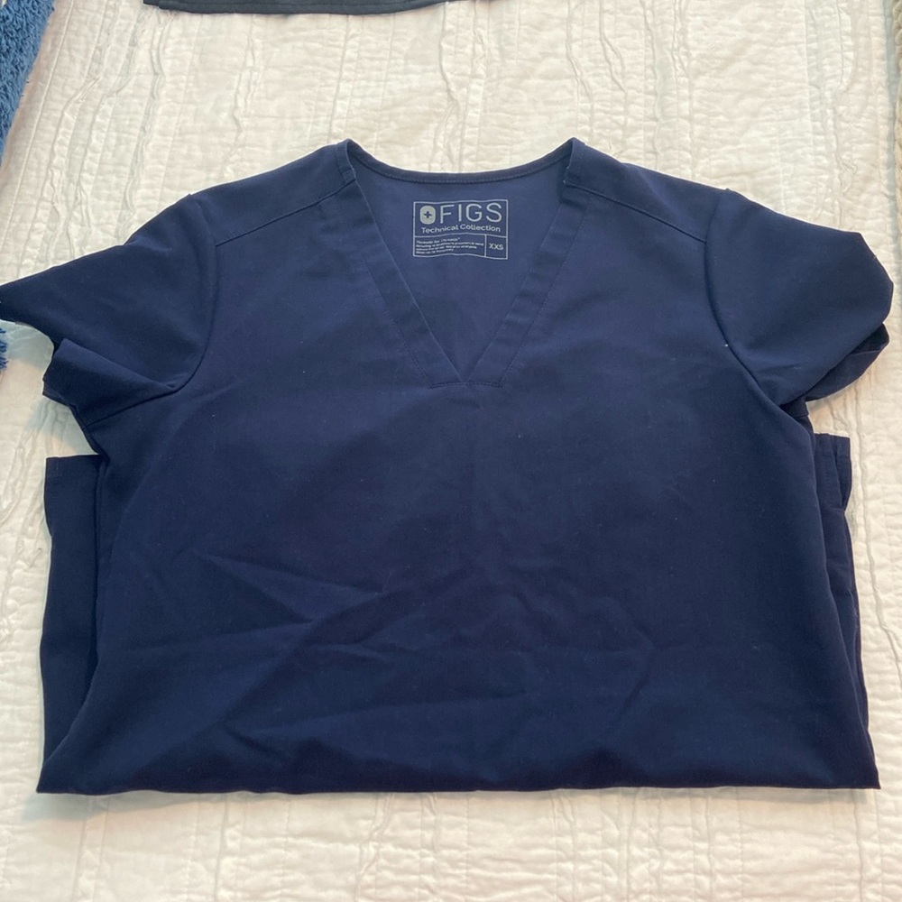 Navy blue scrub top